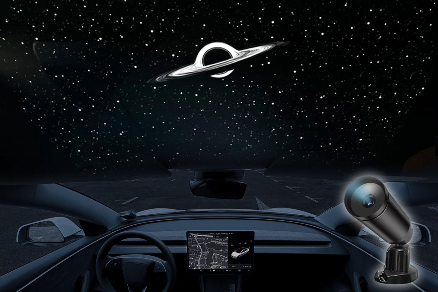 Starry Sky Upgrade: Sunroof Star Projector Light Transforms Tesla Interior Into a Cosmic Space