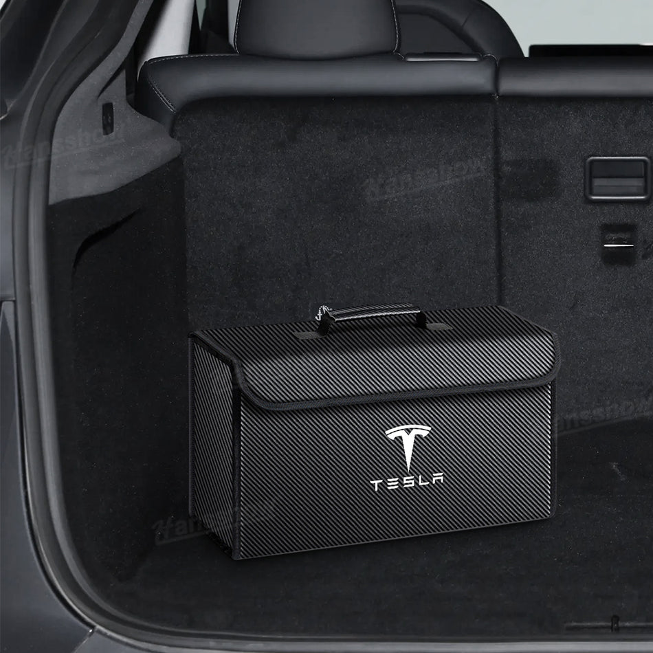 Foldable Trunk Organizer for Tesla Model Y Juniper& 3/Y/S/X/Cybertruck with Tesla Logo