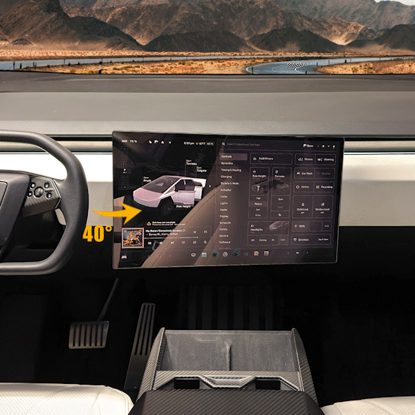 Cybertruck Swiveling Screen Mount Kit  Center Console Touch Screen Rotating Holder