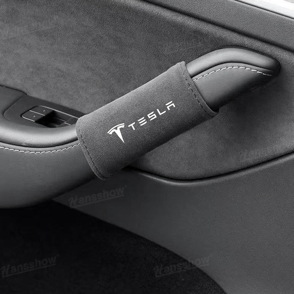 Model Y Juniper/3 Highland Alcantara Interior Door Handle Covers with TESLA Letter Logo