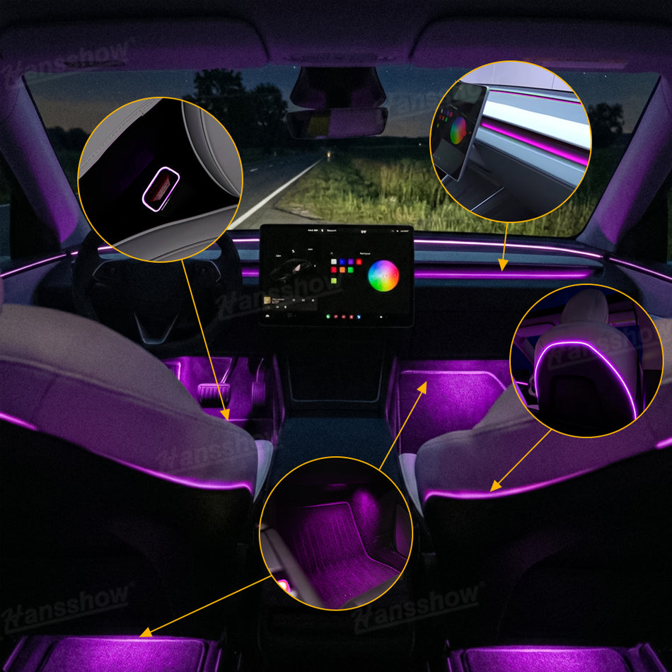 Model Y Juniper/3 Highland Ambient Lighting Interior Lighting Kit with OEM Screen Control
