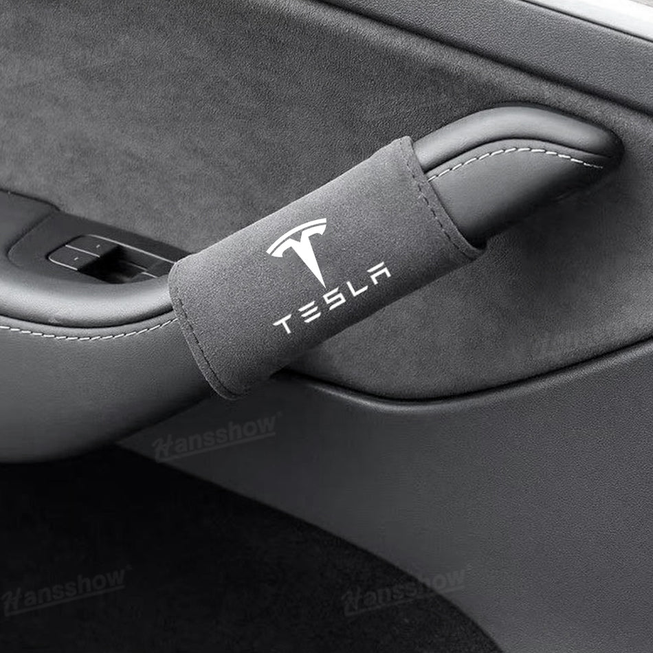 Model Y Juniper/3 Highland Alcantara Interior Door Handle Covers with TESLA Letter Logo