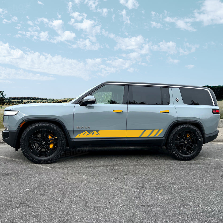 R1S Body Decals Viny Wrap with Off-Road Style Side Graphics for Rivian