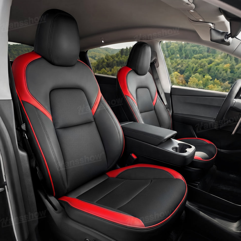 Model Y Juniper Standard Seat Covers Full Coverage Nappa Leather Streamlined Sport Design Seat Protectors