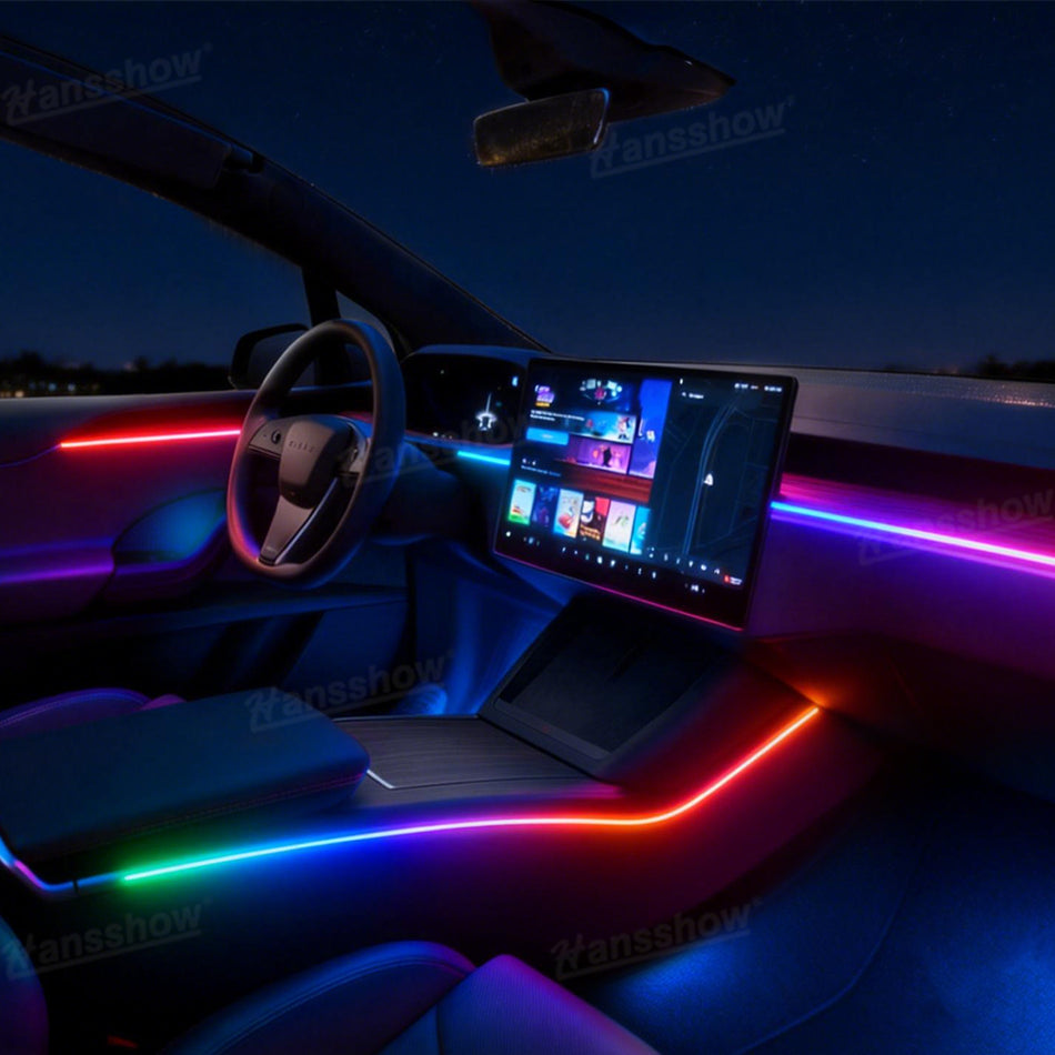 Model X RGB Dynamic Ambient Lighting Neon Lights Interior LED Light Kit with App Control for Tesla