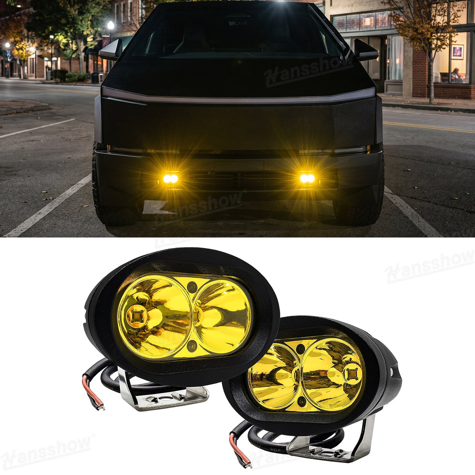 Cybertruck Fog Lights Front Bumper LED Lights Amber Lighting Beam High Visibility Driving Lamps