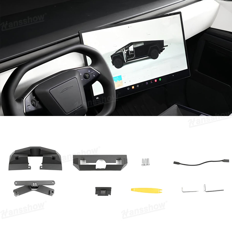 Cybertruck Swiveling Screen Mount Kit 2.0 Center Console Touch Screen Rotating Holder for Tesla (Keep Original Height)