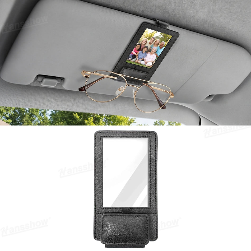 Model Y Juniper Sunglass & Photo Holder 2-in-1 Magnetic Sun Visor Eyeglass Clip with Photo Frame for Tesla Model 3/Y/S/X/Cybertruck