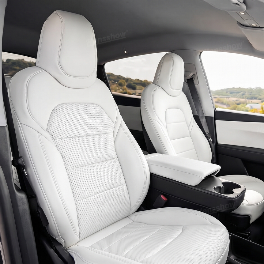 Model Y Juniper Standard Seat Covers Full Set Premium Style Upgrade Nappa Leather Perforated Seat Protector