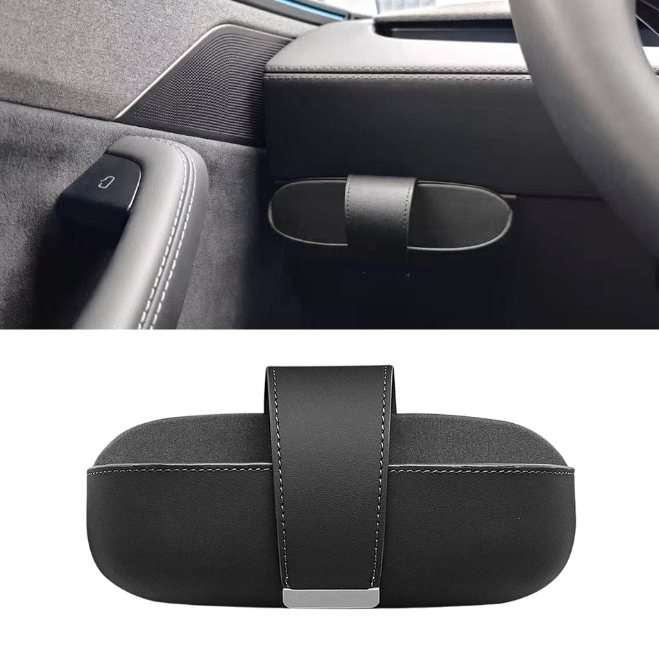 Model Y Juniper/3 Highland Sunglasses Holder Hidden Under Dashboard Leather Glasses Case Organizer for Tesla