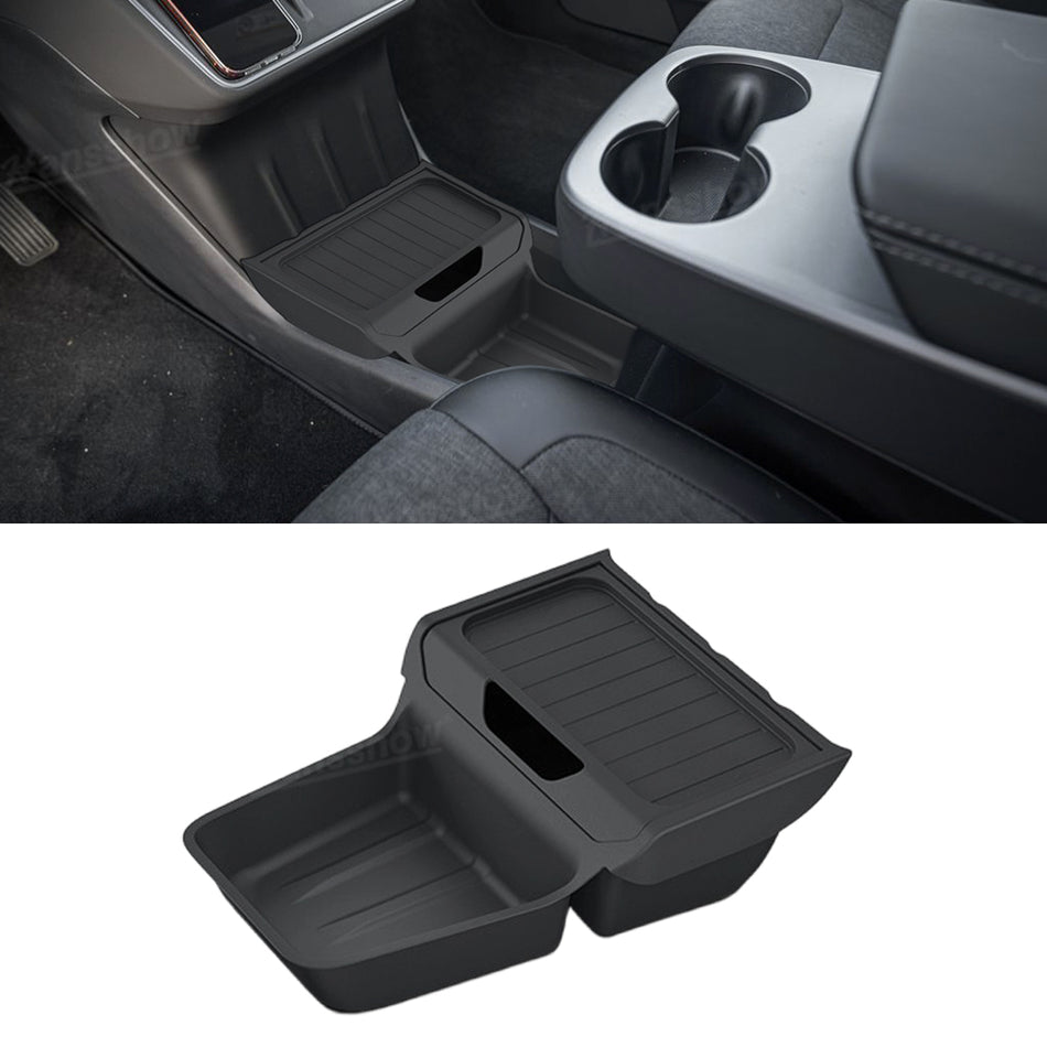 Model Y Juniper Standard Under Center Console Organizer Storage Box TPE Organizer Tray for Tesla