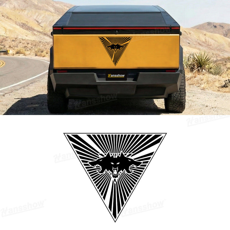 Cybertruck Rear Tailgate Vinyl Wrap Cyberbeast Wolf Triangle Sticker for Tesla