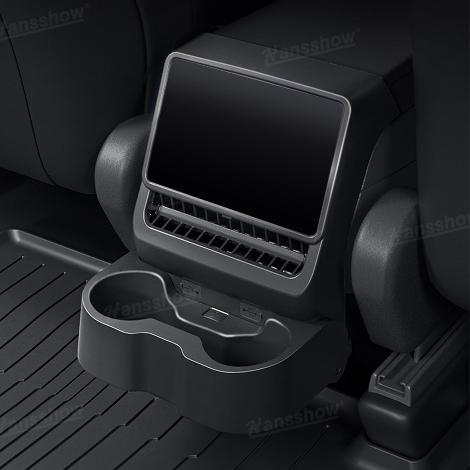 Rear Cup Holder with Air Vent Cover for Model Y Juniper/3 Highland Water Bottle Organizer Kit