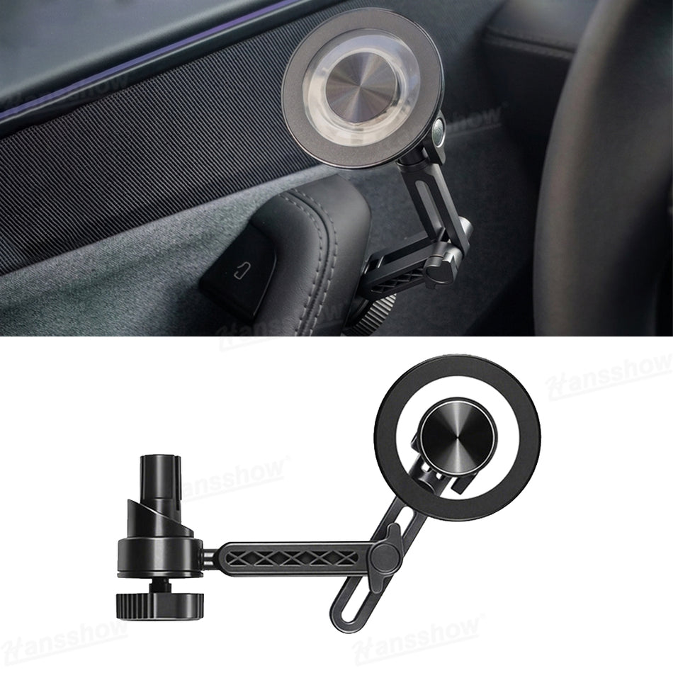 Model Y Juniper Phone Holder MagSafe Adjustable Magnetic Door Phone Mount No Screen Block Floating Design for Model Y & Model 3/ 3 Highland