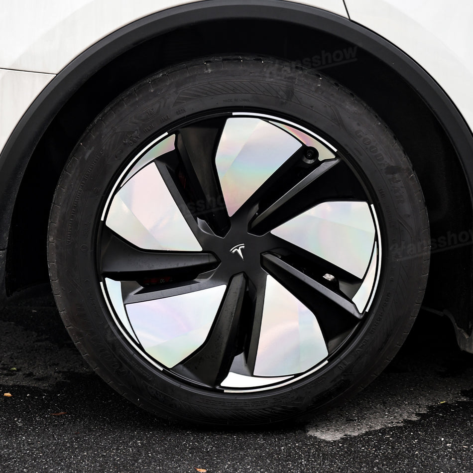 Model Y Juniper 19’’ Crossflow Wheels Vinyl Wraps Custom Wheel Cap Stickers