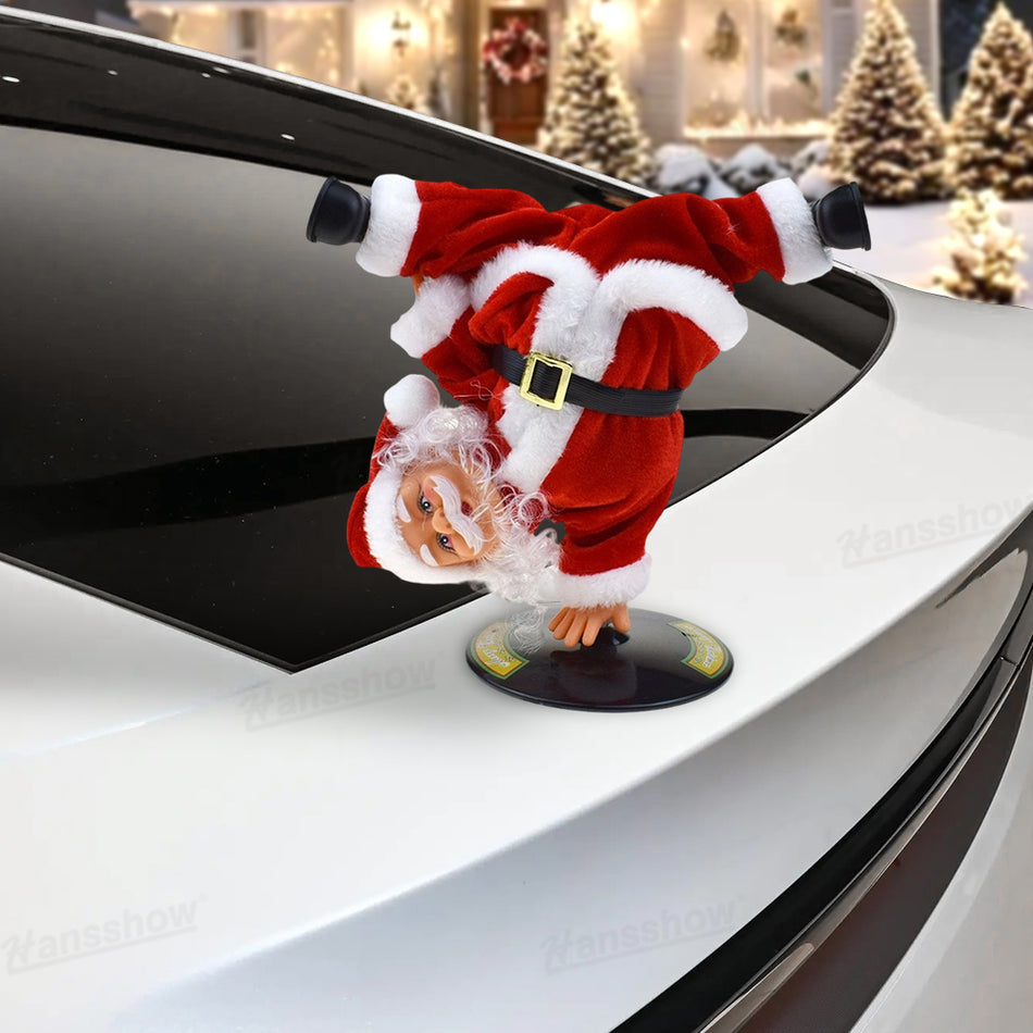 Christmas Rotating Breakdance Santa Claus with Music Trunk Decoration for Tesla Model Y Juniper& 3/Y/S/X/Cybertruck