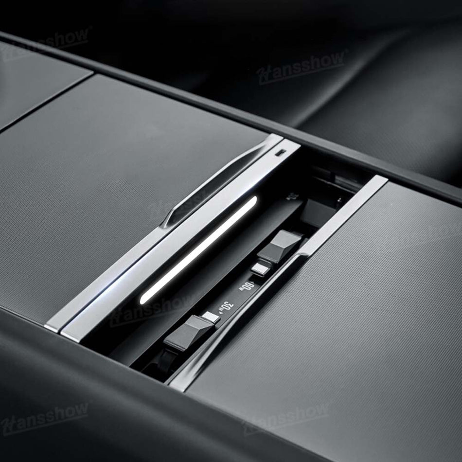 Model Y Juniper/3 Highland GaN USB Charging Hub Cyber Style Center Console Hub with Retractable Cables