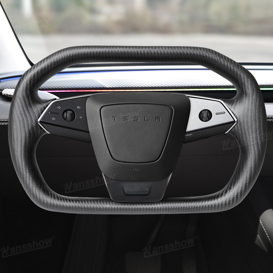 Model Y Juniper/3 Highland Steering Wheel Real Carbon Fiber CyberWheel 2.0 (Cybertruck Look)