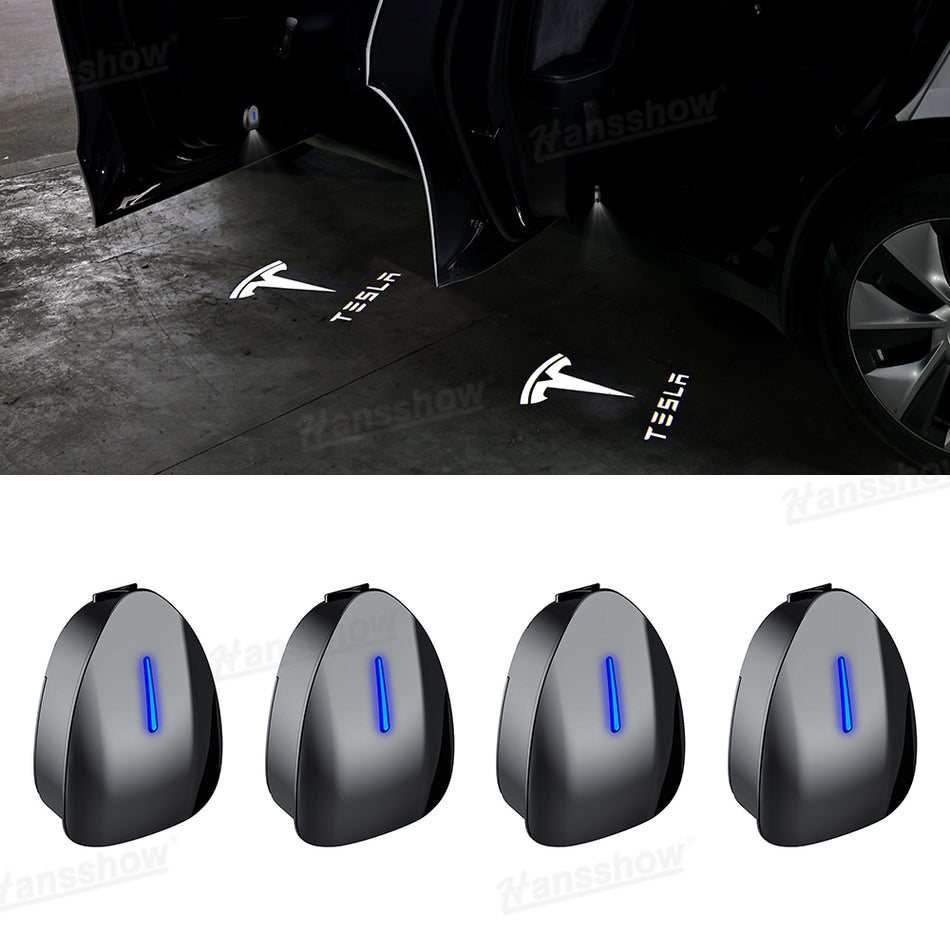 Welcome Door Projector Lights with Rotating Logo Projection for Tesla Model Y Juniper&3/Y/S/X/Cybertruck