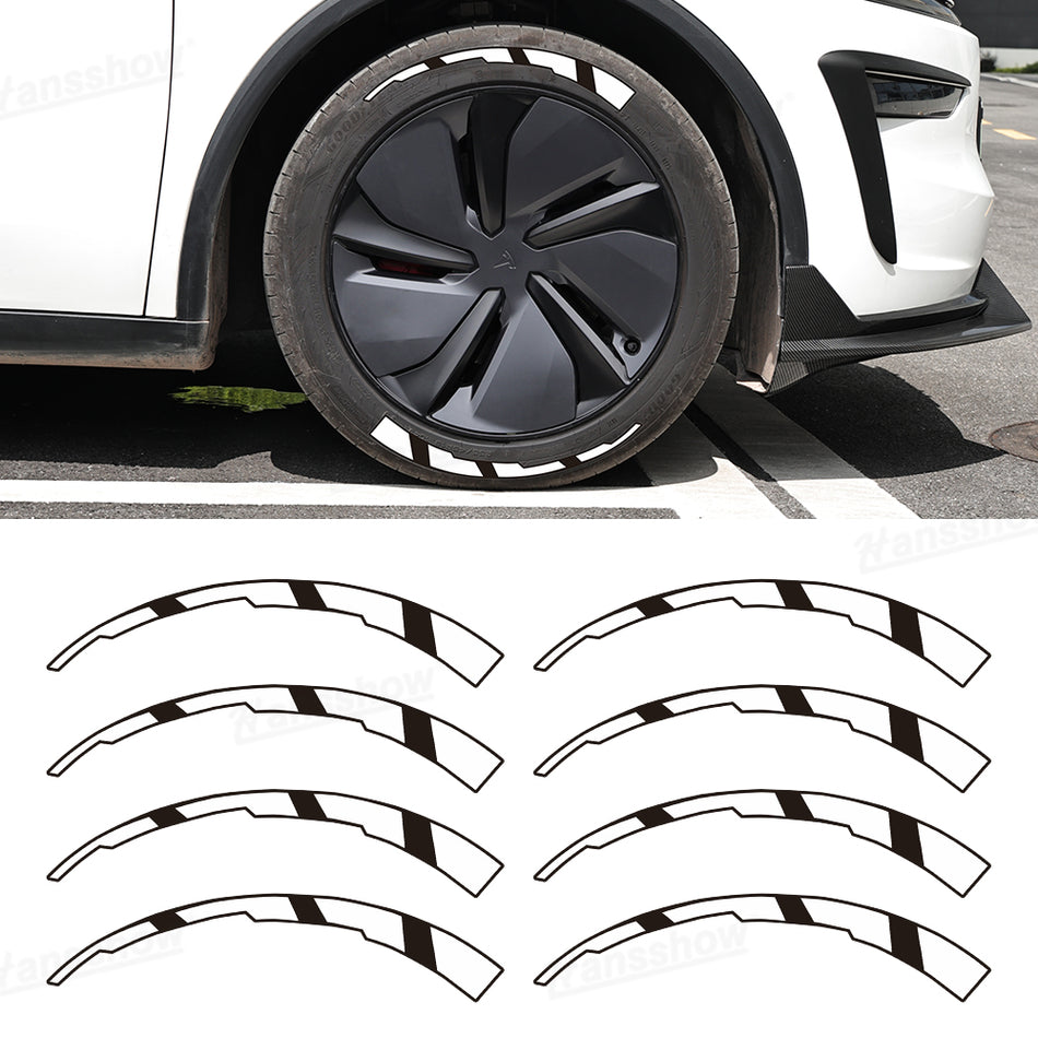 3D Tire Decals for Tesla Rim Stripe Stickers with Raised Design