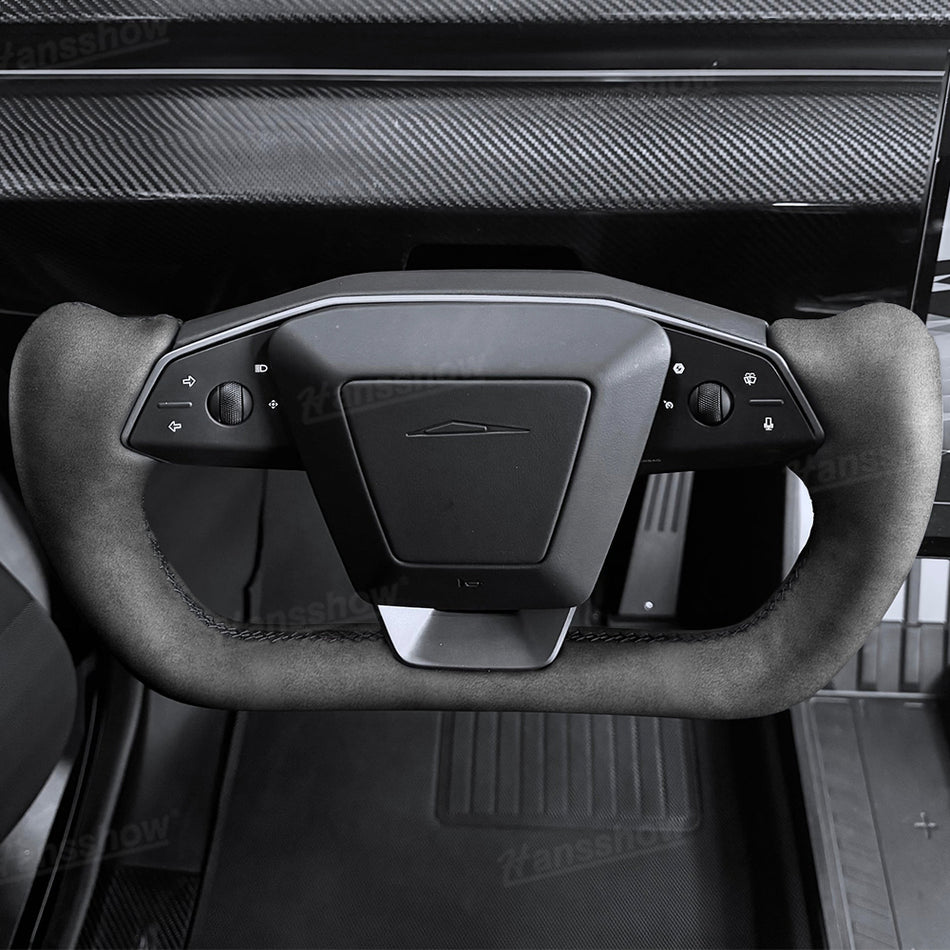 Cybertruck Yoke Steering Wheel Alcantara Driving Wheel 2.0 Upgrade