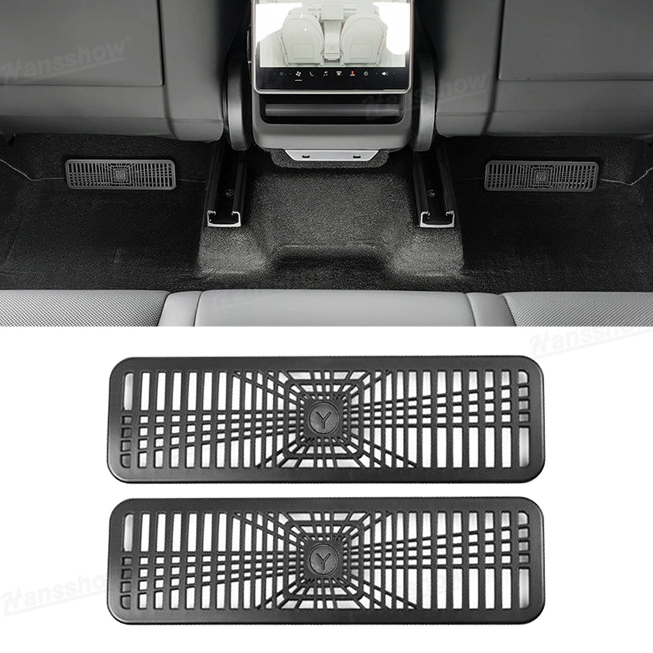 Model Y Juniper/3 Highland Under Seat Vent Cover 2.0 ABS Anti Debris Air Vent Protector Plaid Style for Tesla