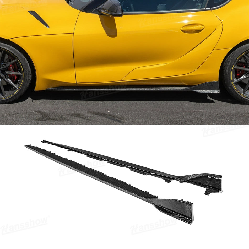 Supra A90 A91 Side Skirts ABS Carbon Fiber Style Splitter Design Body Kit Upgrade for Toyota