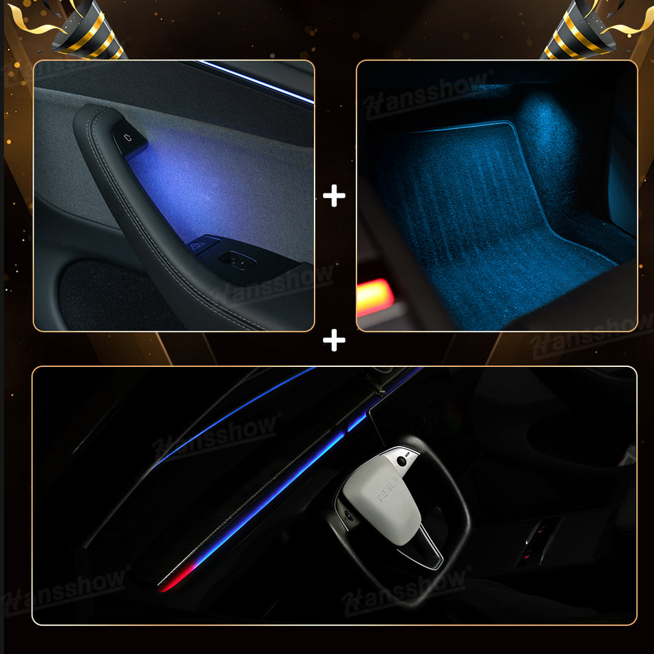 Model Y Juniper Ambient Lighting Kit Door Handle Bowl Lights & Footwell Lights & Streamer Ambient Light 3.0