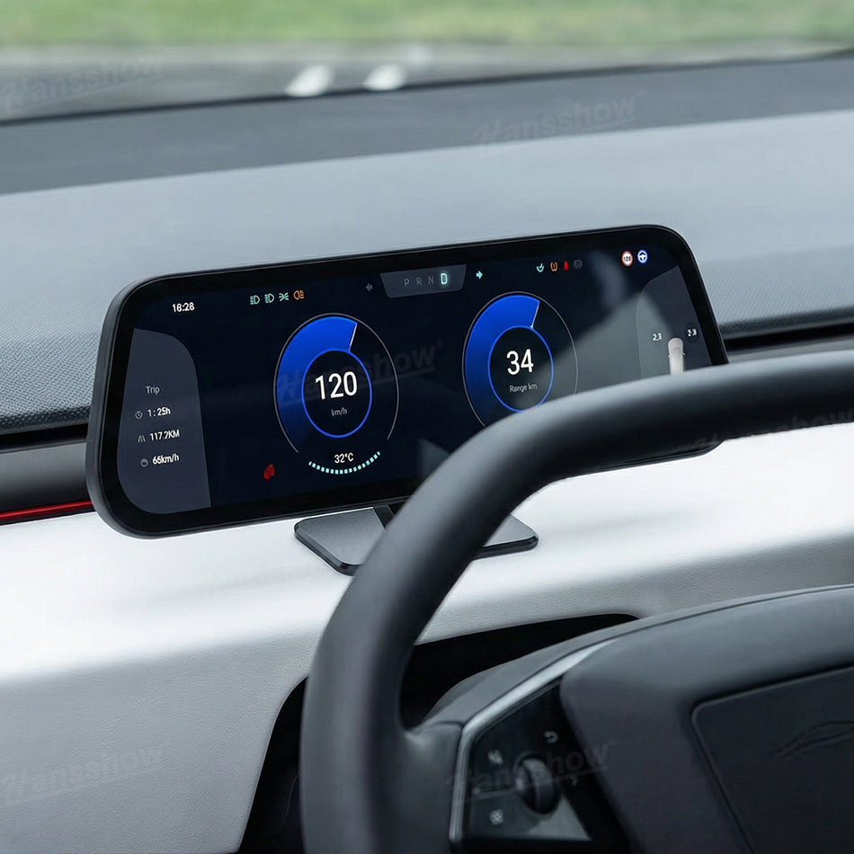 2026 New Heads Up Display for Tesla Cybertruck 9.6-Inch CarPlay F96 HUD 2.0 Instrument Cluster Screen with No Disassembly Required Installation