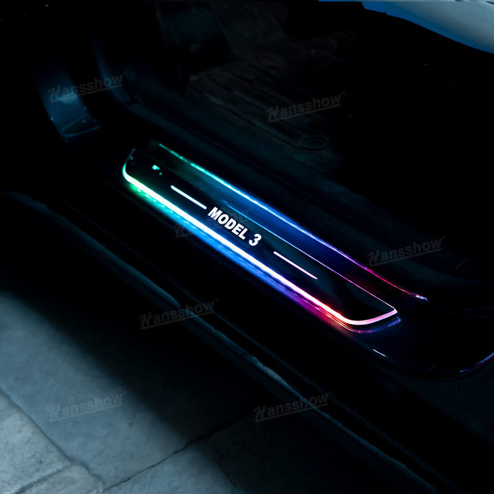 Tesla Modèle Y/3 Induction magnétique Pédale illuminée Light Light illuminé Door Sills | Hansshow