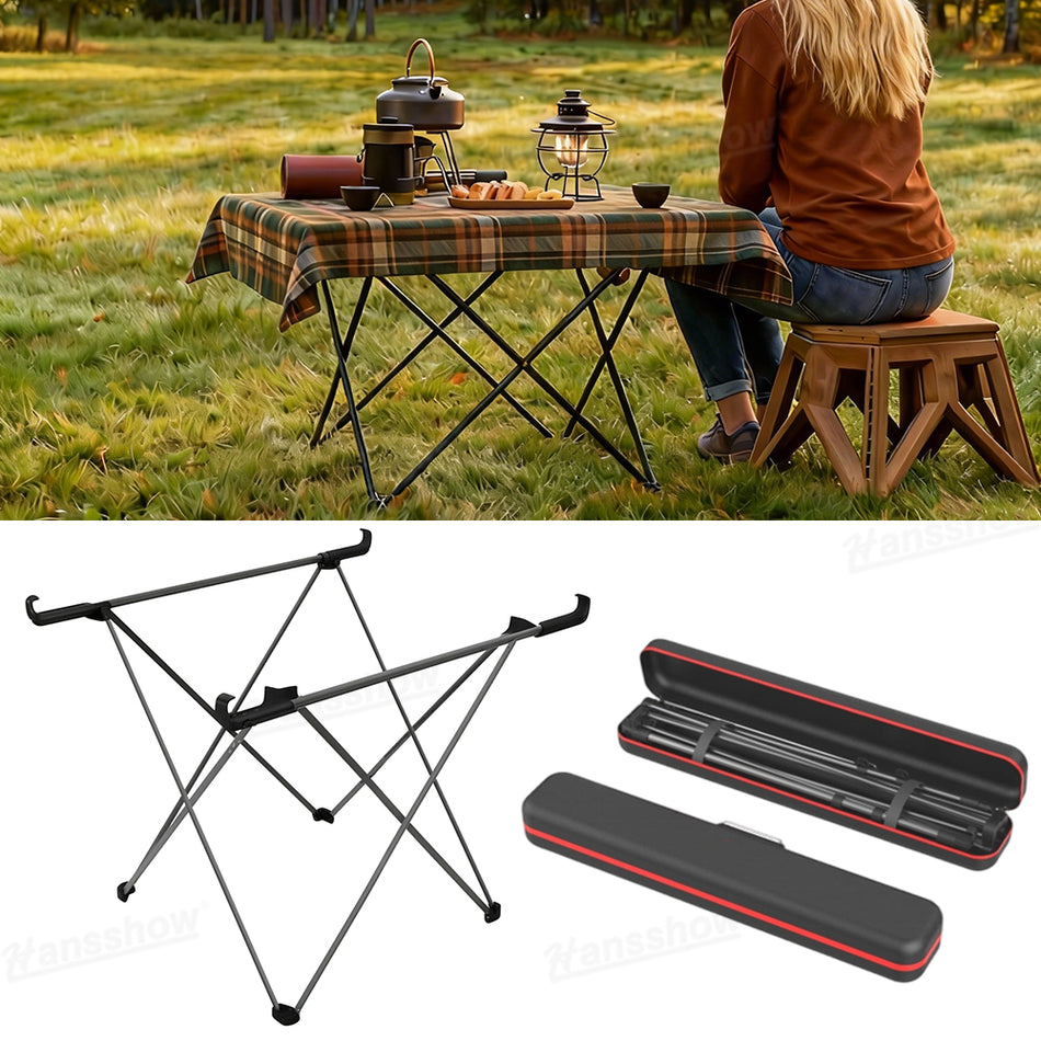 Folding Trunk Table Legs with Oxford Table Cloth & EVA Hard Case Aluminum Portable Camping Table Stand for Tesla Model 3/Y/X/S