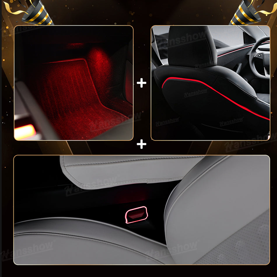 Model Y Juniper/3 Highland  Ambient Lighting Kit Backseat Ambient Light & Footwell Light & Seat Belt Buckle Ambient Lighting