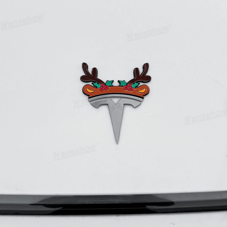 3D Christmas Decorations Waterproof Sticker Cartoon Emblem Decal for Tesla Model Y Juniper & 3/Y/S/X/Cybertruck