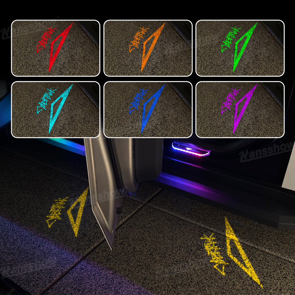 Cybertruck Puddle Lights 64-Color Changing Welcome Lights with APP Control Cybertruck Logo Door Projector Lights for Tesla