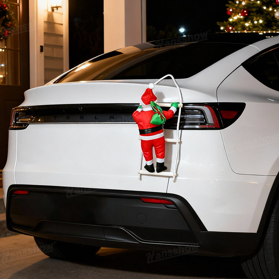 Climbing Santa Claus Christmas Decoration for Tesla Model Y Juniper& 3/Y/S/X/Cybertruck