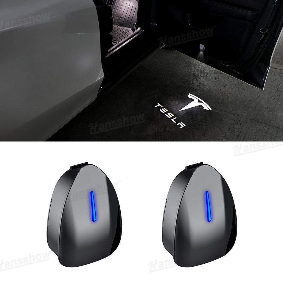 Welcome Door Projector Lights with Rotating Logo Projection for Tesla Model Y Juniper&3/Y/S/X/Cybertruck