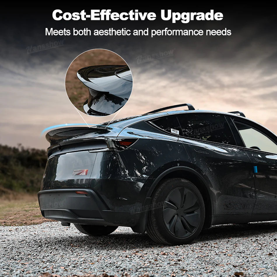 Moldel Y Real Carbon Fiber Glossy Tail Spoiler Wing Rear Trunk Lid With Model 3 Performance Version Style
