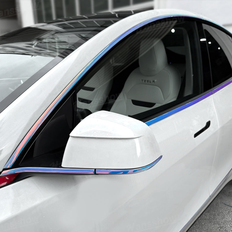 Model Y Juniper Protector Strips Iridescent Color Window & Mirror Trim Strip Door Window Edge Guard Accessories
