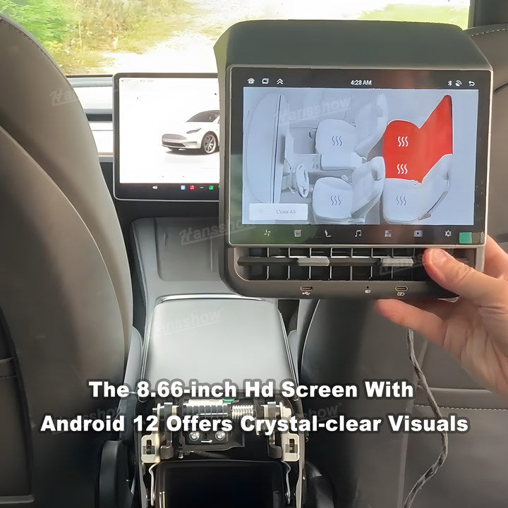 Tesla　モデル3/Ｙ　Android搭載　8.66インチ　大画面リアモニター SATONIC 8.66